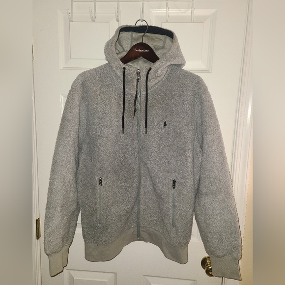 RALPH LAUREN POLO SHERPA L HOODY LARGE HOODIE WINTER ZIP UP - Picture 1 of 4